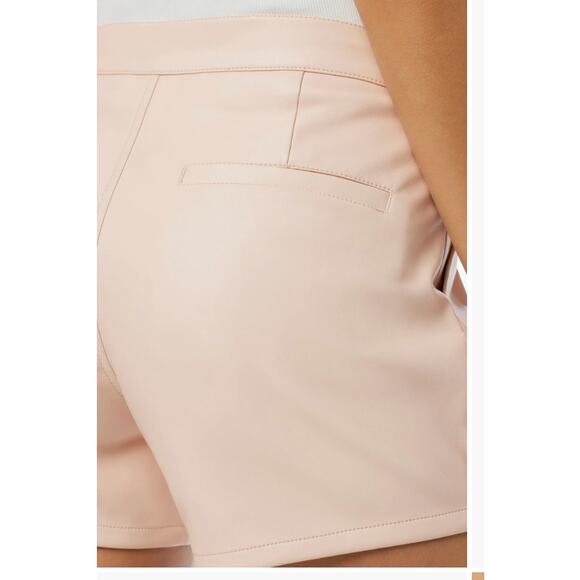 Hudson Jeans Blush Pink Front Yoke Vegan Leather Pleated Shorts NEW Size 27 - Picture 4 of 10